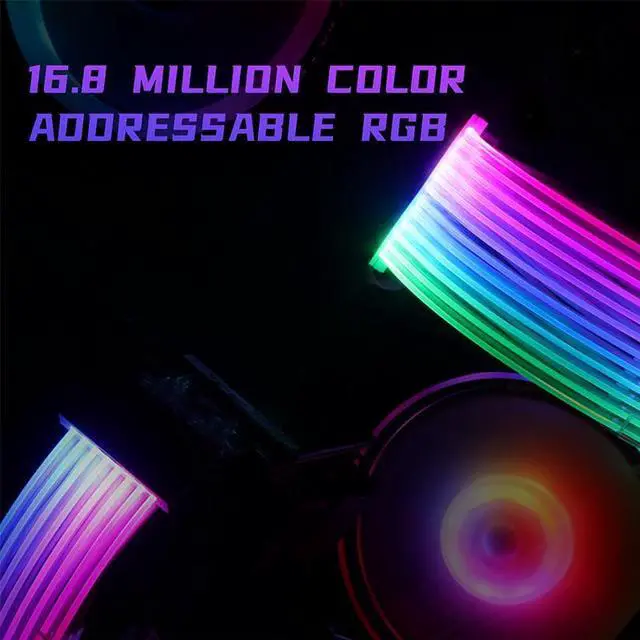 Alt view image 4 of 6 - Hipesen Synchronous 3 x 6+2-Pin Voice Control RGB Cable Addressable for PC Case DIY Computer Cord Custom Build Gaming Box Setup (3 X 6+2-Pin RGB Cable)