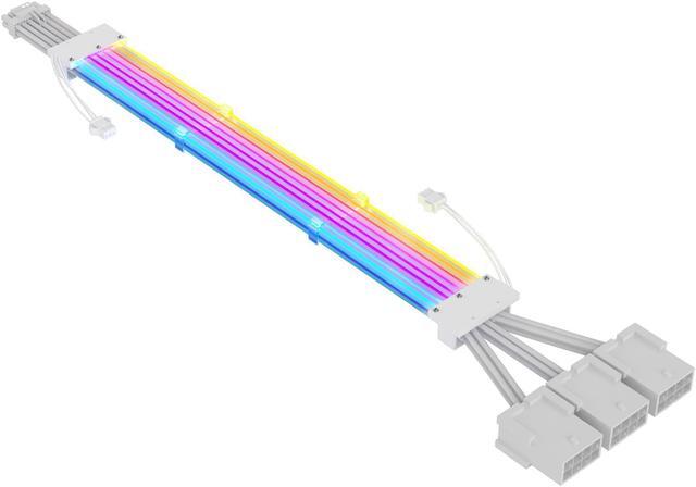 Main image of Addressable RGB Power Extension Cable Gen 5 PCIe PSU Cable 18AWG White For Gaming Case 16PIN -12VHPWR