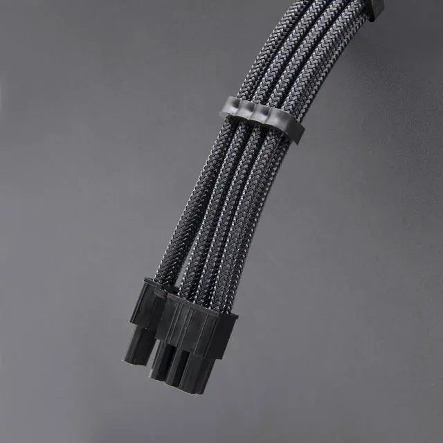 Alt view image 6 of 6 - Hipesen Black Sleeved Cables PSU Extension Kit 18AWG 30cm ATX 24-pin,CPU4+4-pin,PCI-E 6+2-pin,PCI-E 6-pin for ATX Power Supply Cable with Black Cable Comb