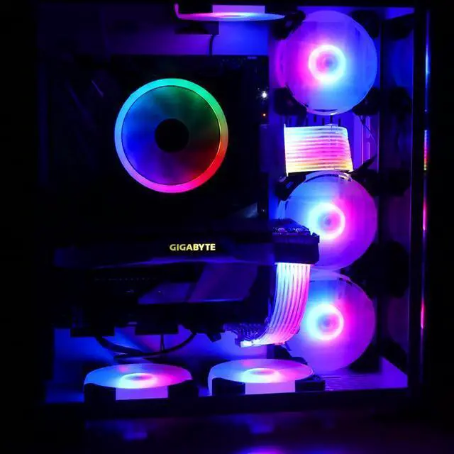 Alt view image 6 of 6 - Qinghai Electronics Addressable RGB PCIe 8Pin Power Extension Cable 18AWG White for Gaming Case - 11.8 Inch, Male to Female, Internal Power Cable