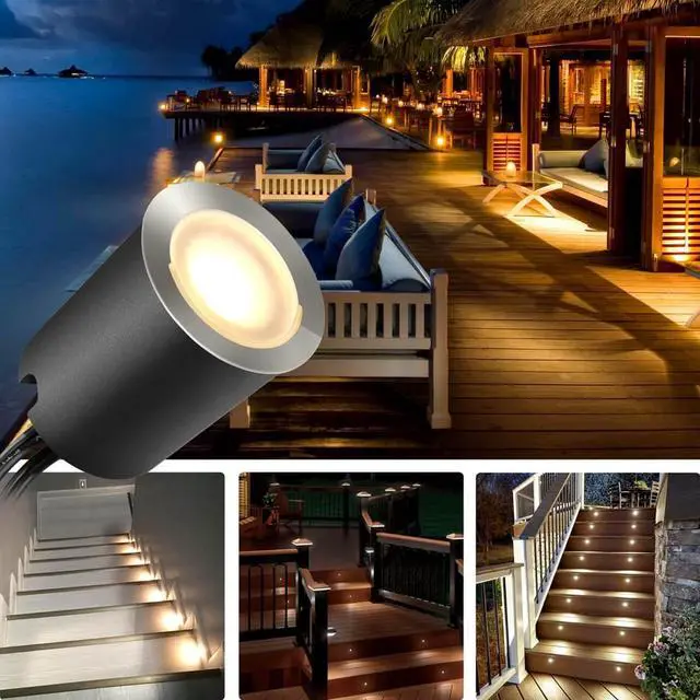 Alt view image 5 of 7 - Recessed LED Deck Light Kits with Protecting Shell f32mm,SMY In Ground Outdoor LED Landscape Lighting IP67 Waterproof,12V Low Voltage for Garden,Yard Steps,Stair,Patio,Floor,Kitchen Decoration