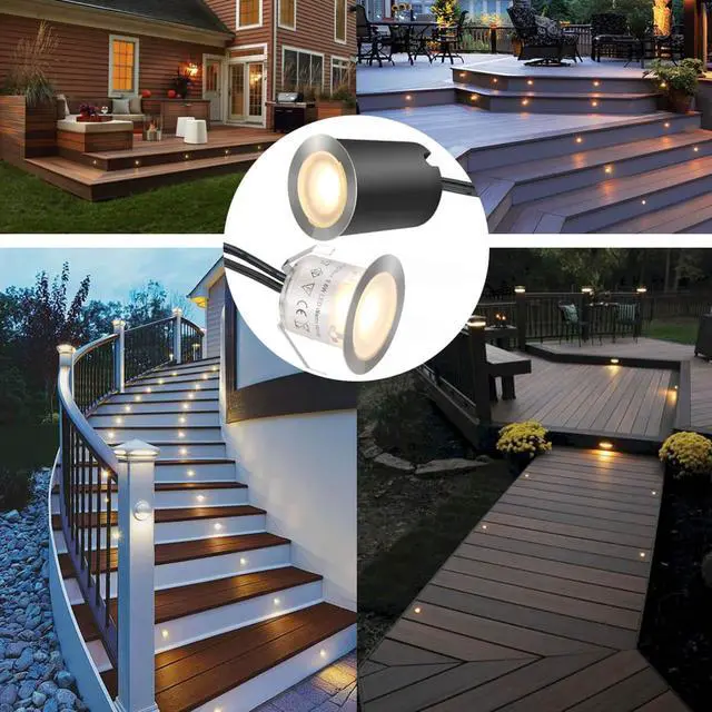 Alt view image 6 of 7 - Recessed LED Deck Light Kits with Protecting Shell f32mm,SMY In Ground Outdoor LED Landscape Lighting IP67 Waterproof,12V Low Voltage for Garden,Yard Steps,Stair,Patio,Floor,Kitchen Decoration