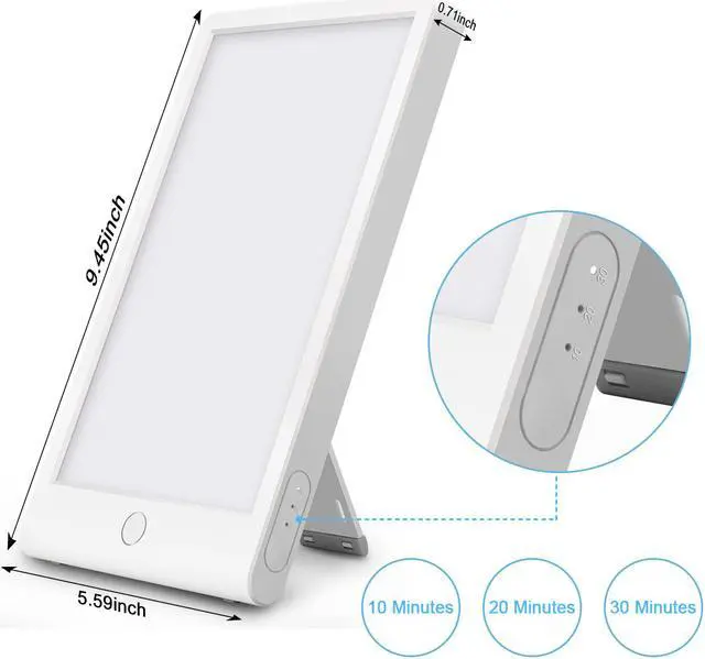 Alt view image 6 of 7 - Light Therapy Lamp, SMY Blue Light Energy Lamp and Adjustable LED Blue Light, Tablet One Touch with Timer, 100% UV Free