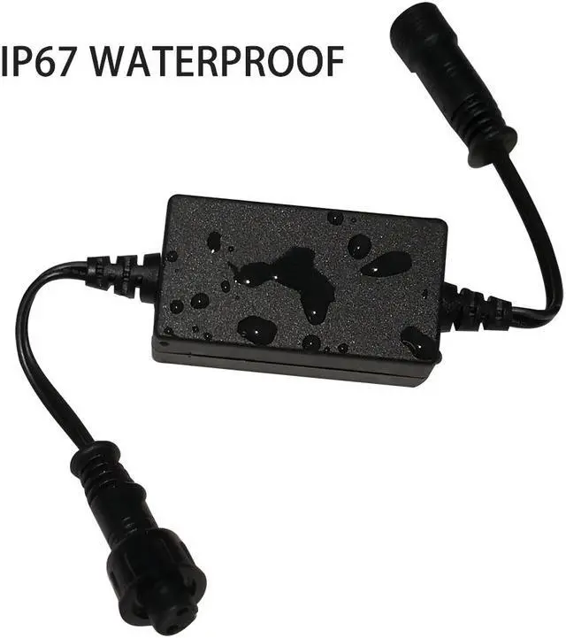 Alt view image 7 of 7 - LED Lights Dimmer, SMY Deck Lights Dimmer with RF Wireless Remote Controller in Waterproof IP67 for Led Lights Dimming with Black Extension Cable DC Male and Female Connectors