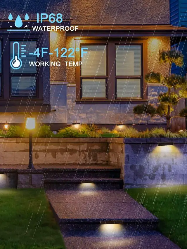 Alt view image 5 of 7 - SMY Lighting 4Pack 7 Inch 2.5W LED Hardscape Lighting Retaining Wall Lights, IP68 Waterproof 12V-36V Low Voltage AC/DC Soft White 2700K Hardscape Paver Light Outdoor Step Lights 40,000 Hours Lifespan