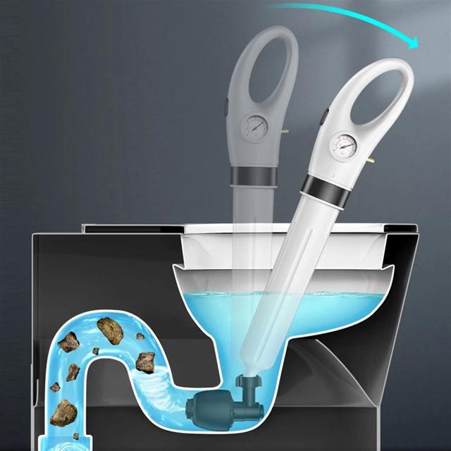 Alt view image 5 of 6 - Sewer Dredge Clogged Toilet Plungers Drain Blaster High Pressure Cleaner Air Drain Cleaner Manual Pneumatic Dredge Tools