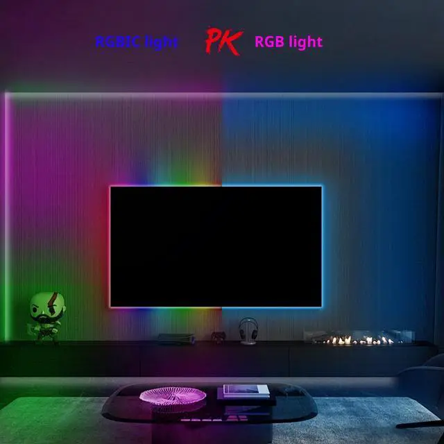 Alt view image 4 of 7 - SMY Lighting DC5V RGBIC Neon Lights with Bluetooth app with 24-key remote waterproof neon lights with RGB TV for  outdoor decorative lighting