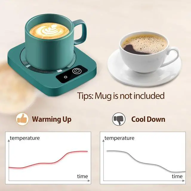 Alt view image 4 of 7 - Mug Warmer for Coffee, Electric Coffee Warmer for Desk with Automatic Constant Temperature, with Aluminum Metal Panel for Heating Coffee, Beverage, Milk, Tea and Hot Chocolate (No Cup)
