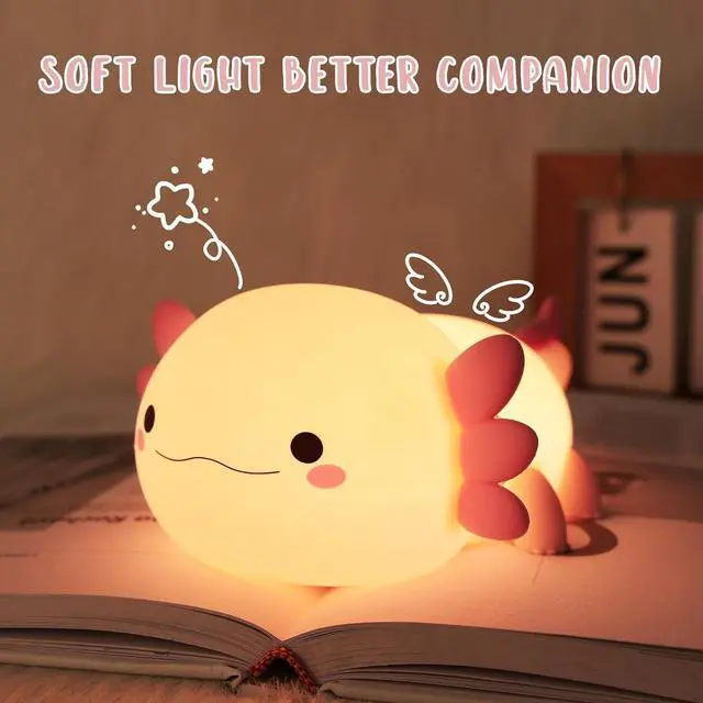 Alt view image 5 of 7 - SMY Lighting Cute Salamander Silicone Night Light, Timed Dimming Rechargeable LED Night Light