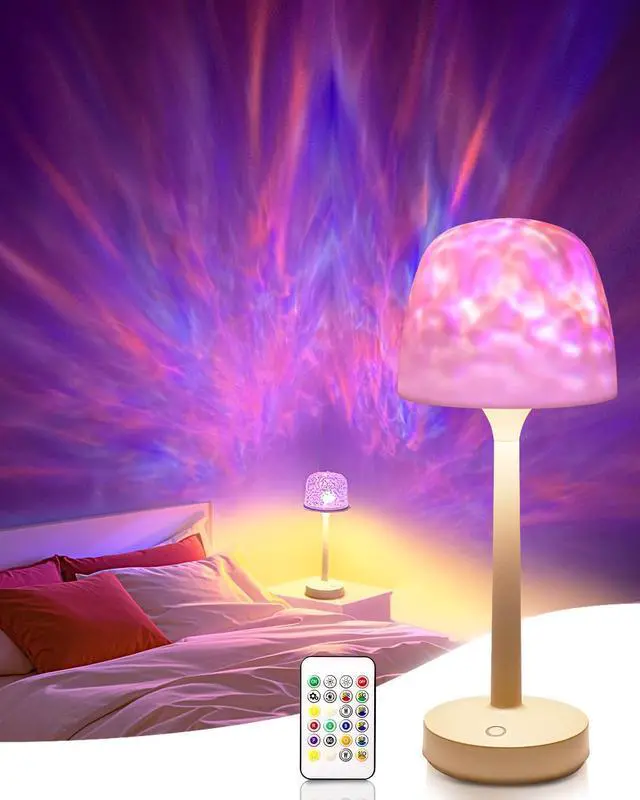 Main image of Cordless night light, RGB color changing table lamp, portable battery night light projector with remote control for bedroom, living room, gaming, party atmosphere