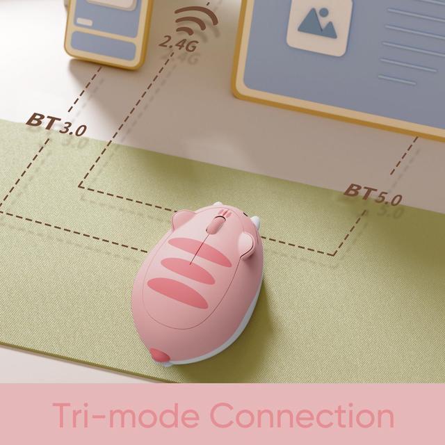 Alt view image 3 of 7 - Wireless gaming mouse pink, suitable for computers/laptops/desktops/PCs, Mac/Win compatible