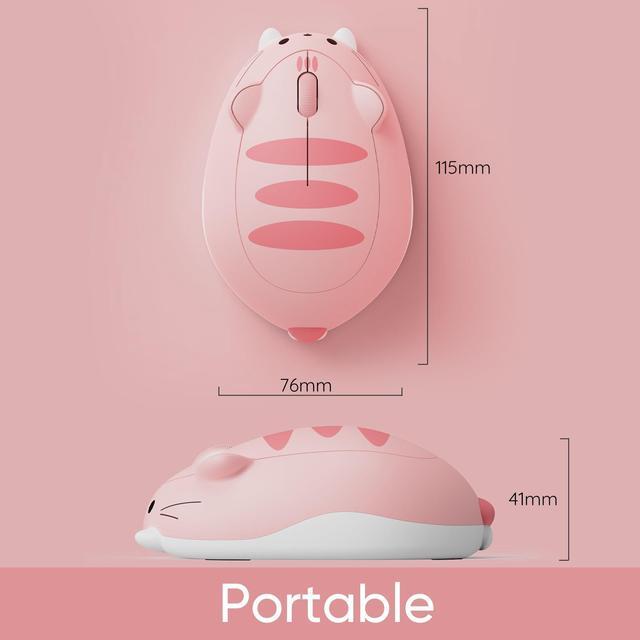 Alt view image 4 of 7 - Wireless gaming mouse pink, suitable for computers/laptops/desktops/PCs, Mac/Win compatible