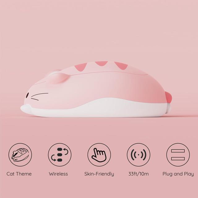 Alt view image 7 of 7 - Wireless gaming mouse pink, suitable for computers/laptops/desktops/PCs, Mac/Win compatible