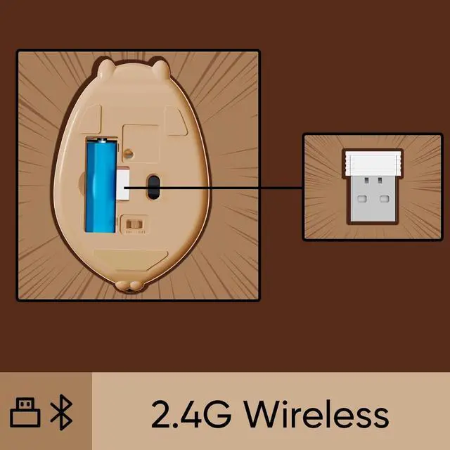 Alt view image 5 of 6 - SMY lighting Wireless gaming mouse pink, suitable for computers/laptops/desktops/PCs, Mac/Win compatible Kapibala