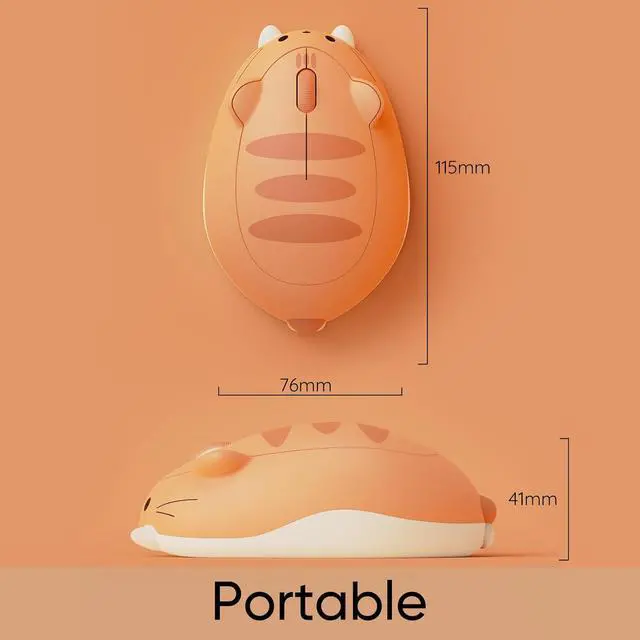Alt view image 4 of 7 - Wireless gaming mouse pink, suitable for computers/laptops/desktops/PCs, Mac/Win compatible Orange