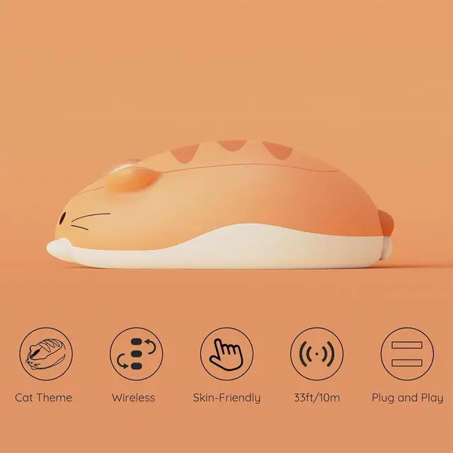 Alt view image 6 of 7 - Wireless gaming mouse pink, suitable for computers/laptops/desktops/PCs, Mac/Win compatible Orange
