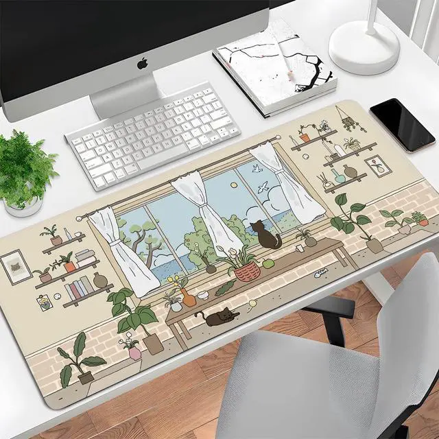 Alt view image 7 of 7 - Gaming Laptop Mouse Pad, Big Mice Pads PC Keyboard and Non-Slip 31.5 x 11.8inches 3mm Thick Kawaii Cat
