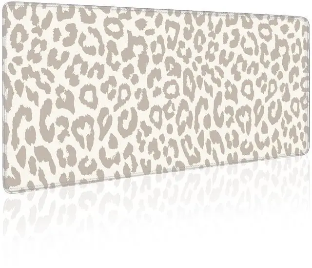 Main image of Gaming Laptop Mouse Pad, Big Mice Pads PC Keyboard and Non-Slip 31.5 x 11.8inches 3mm Thick Light Leopard Print
