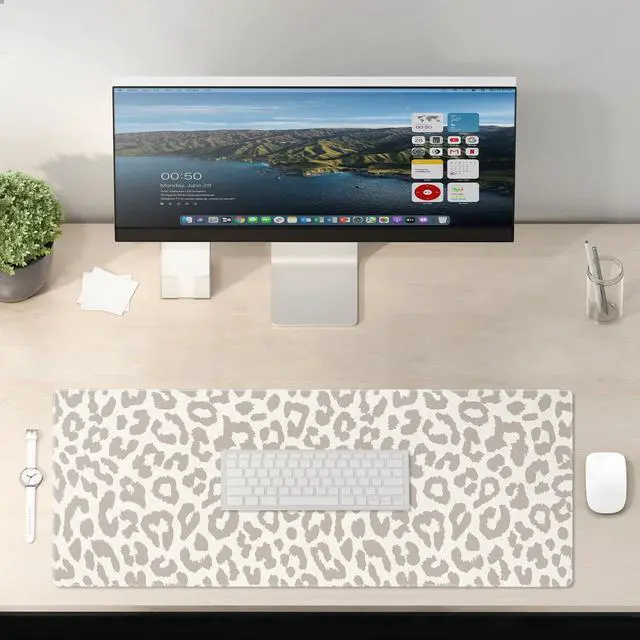 Alt view image 2 of 7 - Gaming Laptop Mouse Pad, Big Mice Pads PC Keyboard and Non-Slip 31.5 x 11.8inches 3mm Thick Light Leopard Print