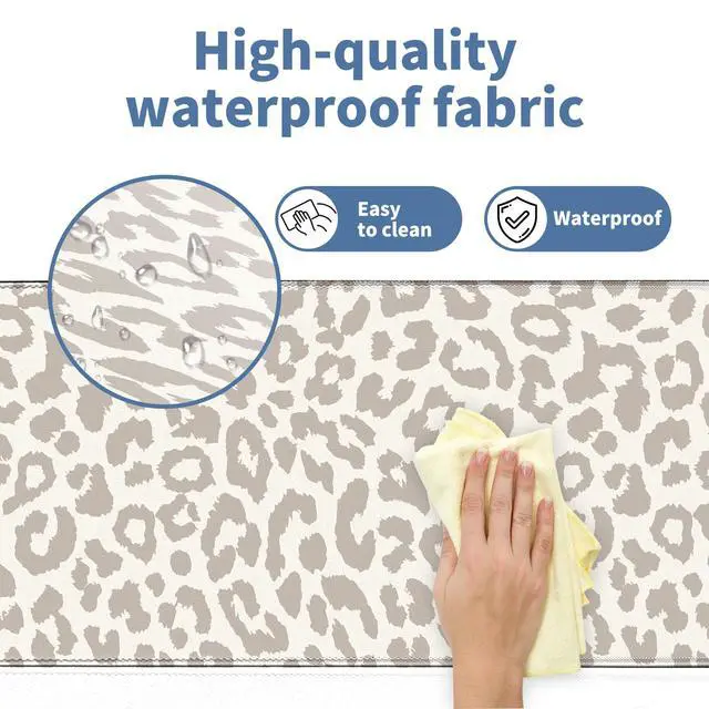 Alt view image 4 of 7 - Gaming Laptop Mouse Pad, Big Mice Pads PC Keyboard and Non-Slip 31.5 x 11.8inches 3mm Thick Light Leopard Print