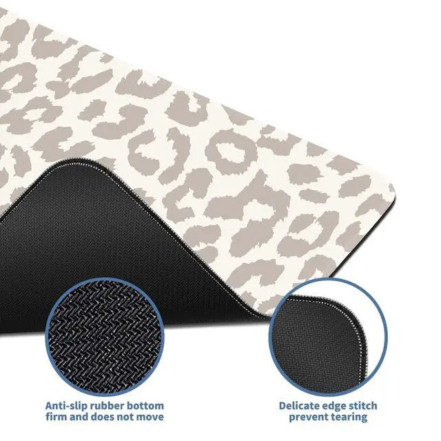 Alt view image 5 of 7 - Gaming Laptop Mouse Pad, Big Mice Pads PC Keyboard and Non-Slip 31.5 x 11.8inches 3mm Thick Light Leopard Print