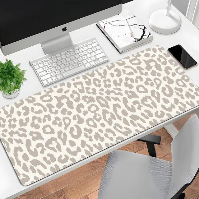 Alt view image 7 of 7 - Gaming Laptop Mouse Pad, Big Mice Pads PC Keyboard and Non-Slip 31.5 x 11.8inches 3mm Thick Light Leopard Print