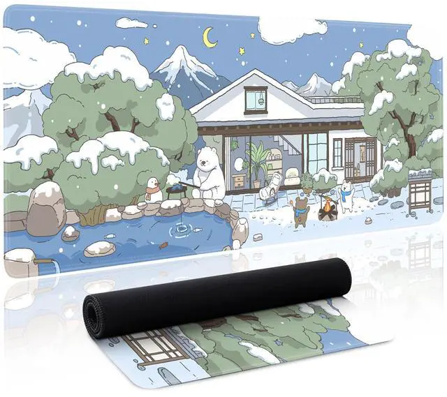 Main image of Gaming Laptop Mouse Pad, Big Mice Pads PC Keyboard and Non-Slip 31.5 x 11.8inches 3mm Thick Snow Bear