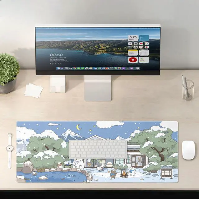 Alt view image 2 of 6 - Gaming Laptop Mouse Pad, Big Mice Pads PC Keyboard and Non-Slip 31.5 x 11.8inches 3mm Thick Snow Bear