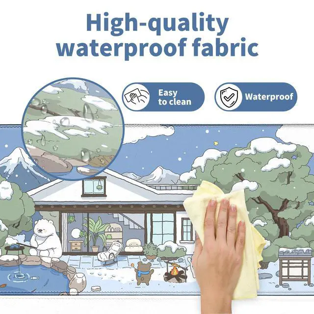 Alt view image 4 of 6 - Gaming Laptop Mouse Pad, Big Mice Pads PC Keyboard and Non-Slip 31.5 x 11.8inches 3mm Thick Snow Bear