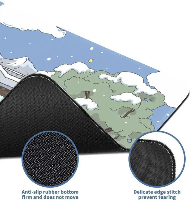 Alt view image 5 of 6 - Gaming Laptop Mouse Pad, Big Mice Pads PC Keyboard and Non-Slip 31.5 x 11.8inches 3mm Thick Snow Bear