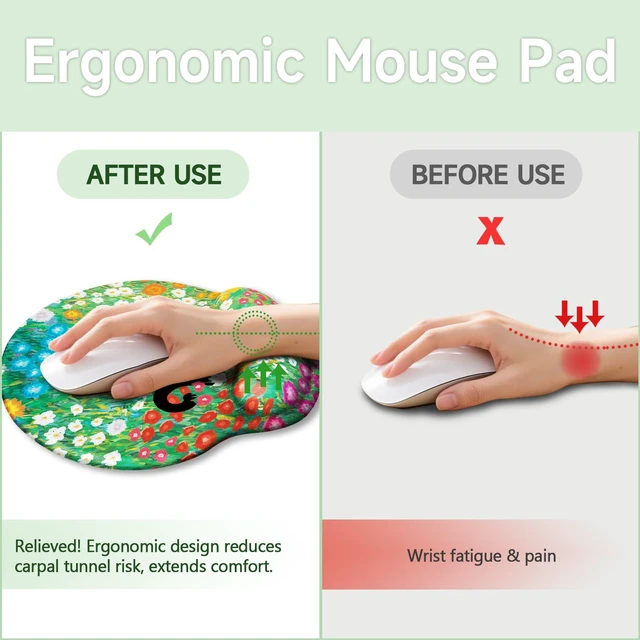 Alt view image 6 of 6 - Black Cat Ergonomic Mouse Pad with Gel Wrist Rest, 9.8 x 8.6 inch
