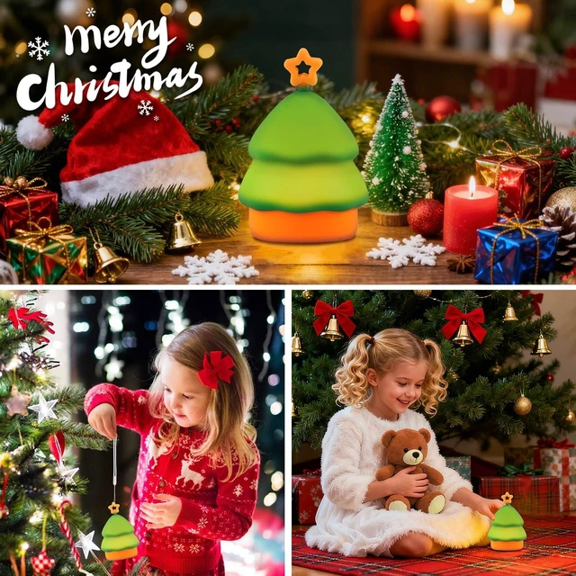 Alt view image 3 of 7 - Cute Christmas Tree Night Light RGB Rechargeable for Nursery Bedroom