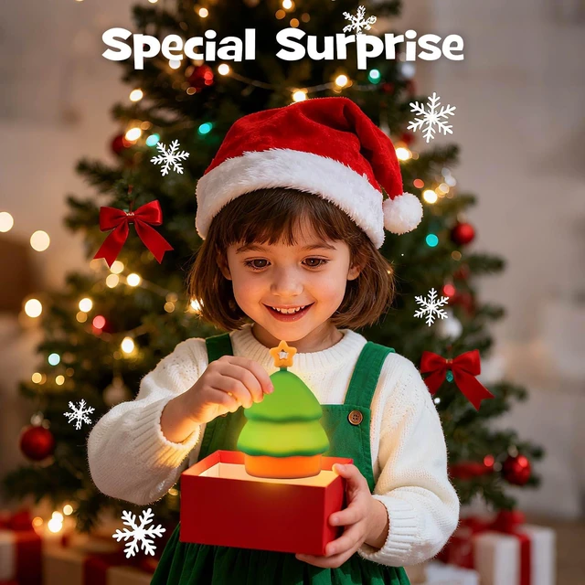 Alt view image 4 of 7 - Cute Christmas Tree Night Light RGB Rechargeable for Nursery Bedroom