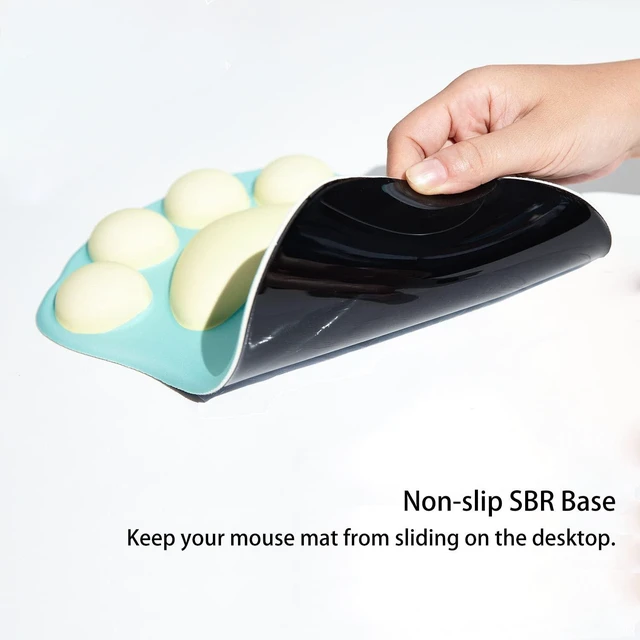 Alt view image 3 of 5 - Cat Paw Mouse Pad, Ergonomic Mouse Mat with Wrist Support, Cute Silicone Gel Mouse Pad for Home/Office/Gaming, Green & Yellow