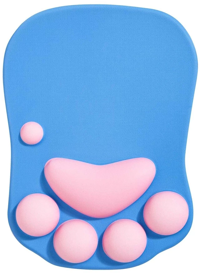 Main image of Mouse Pad Cat Paw, Ergonomic Mouse Pad,Silicone Gel Mouse Mat,blue&pink