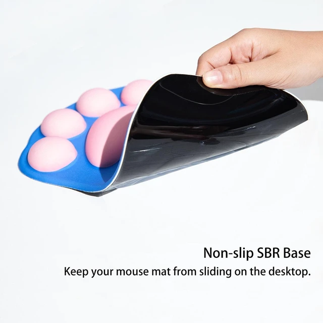 Alt view image 3 of 5 - Mouse Pad Cat Paw, Ergonomic Mouse Pad,Silicone Gel Mouse Mat,blue&pink
