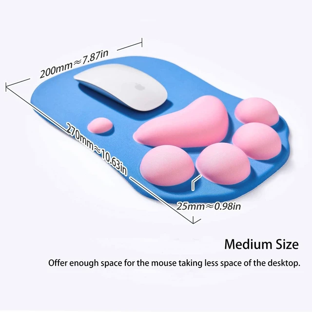 Alt view image 4 of 5 - Mouse Pad Cat Paw, Ergonomic Mouse Pad,Silicone Gel Mouse Mat,blue&pink