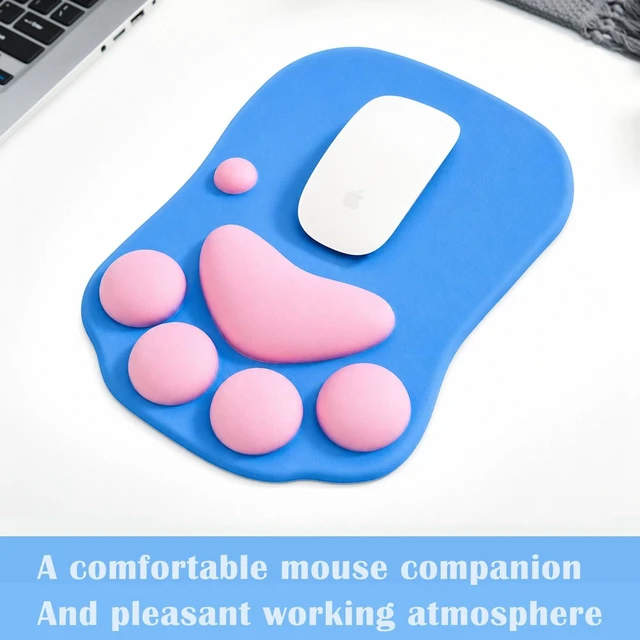 Alt view image 5 of 5 - Mouse Pad Cat Paw, Ergonomic Mouse Pad,Silicone Gel Mouse Mat,blue&pink