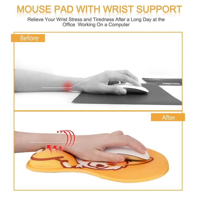Alt view image 3 of 7 - Yellow Corgi Gel Mouse Pad with Wrist Rest, Cute Laptop Pad