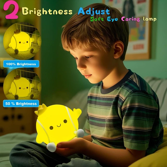 Alt view image 2 of 6 - Tennis Ball Squishy Silicone Night Light, 2Level Dimmable WarmWhite Lamp