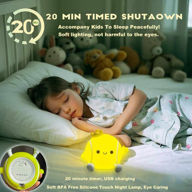 Alt view image 3 of 6 - Tennis Ball Squishy Silicone Night Light, 2Level Dimmable WarmWhite Lamp