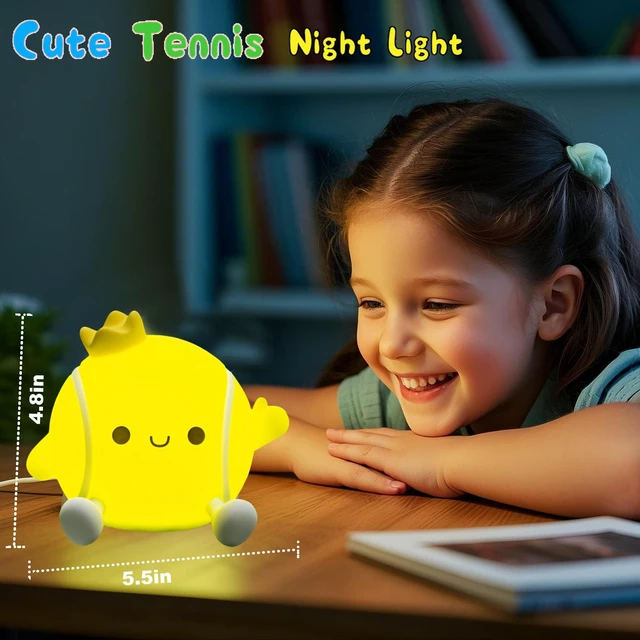 Alt view image 4 of 6 - Tennis Ball Squishy Silicone Night Light, 2Level Dimmable WarmWhite Lamp