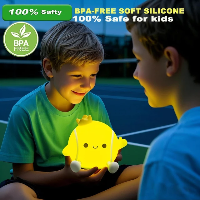 Alt view image 5 of 6 - Tennis Ball Squishy Silicone Night Light, 2Level Dimmable WarmWhite Lamp