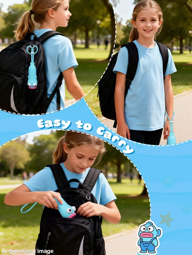 Alt view image 2 of 7 - Silicone Flashlights, Cute Blue Fish Flashlight
