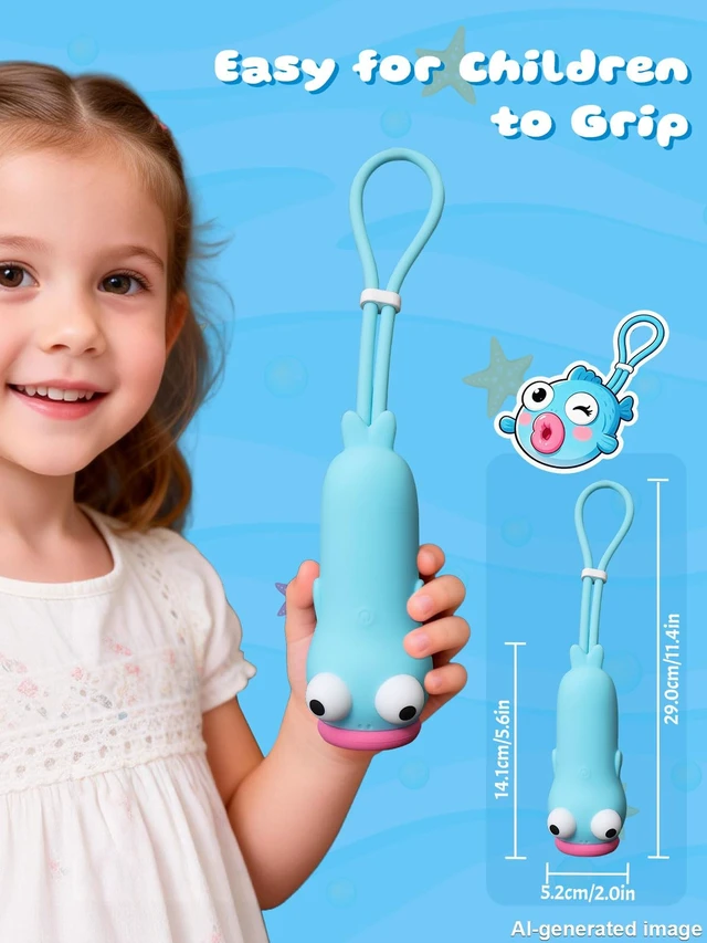 Alt view image 7 of 7 - Silicone Flashlights, Cute Blue Fish Flashlight