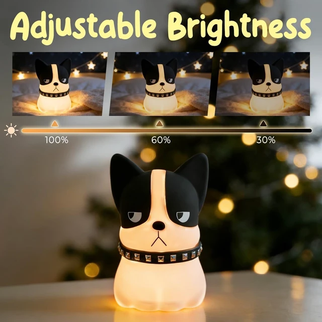 Alt view image 4 of 6 - Dog Touch Night Light, Cute Dog Night Light Gifts, Soft Silicone Lamp with 3 Level Warm Light