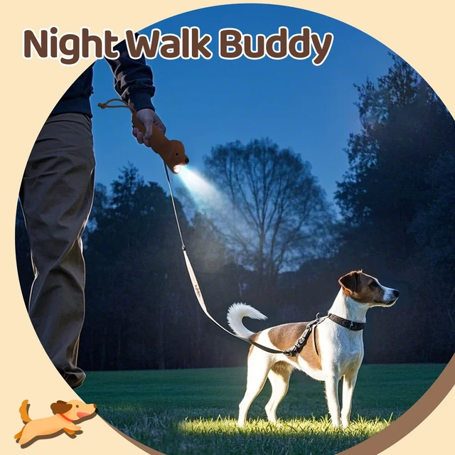 Alt view image 4 of 7 - Cute Dog Dimmable Silicone Flashlight, Portable Animal Flashlights with Hanging Strap, Compact Rechargeable Camping Light for Hiking Emergencies and Outdoor Use
