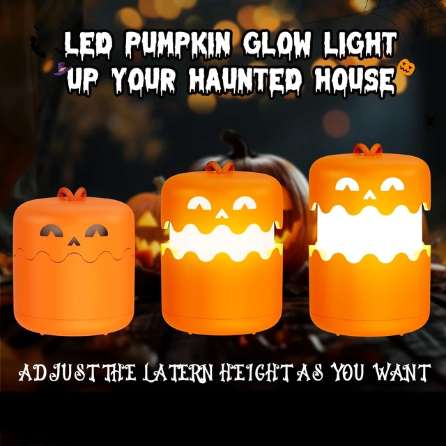 Alt view image 3 of 7 - 2 Pack Rechargeable Halloween Pumpkin Lantern Light