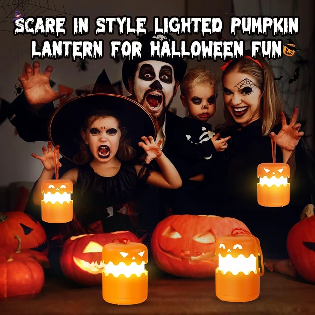 Alt view image 5 of 7 - 2 Pack Rechargeable Halloween Pumpkin Lantern Light