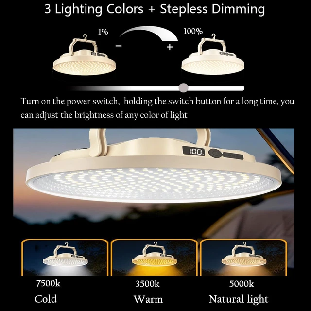 Alt view image 2 of 7 - 217 Led 9600Mah Large Size Solar Camping Tent Lights Hanging Lantern